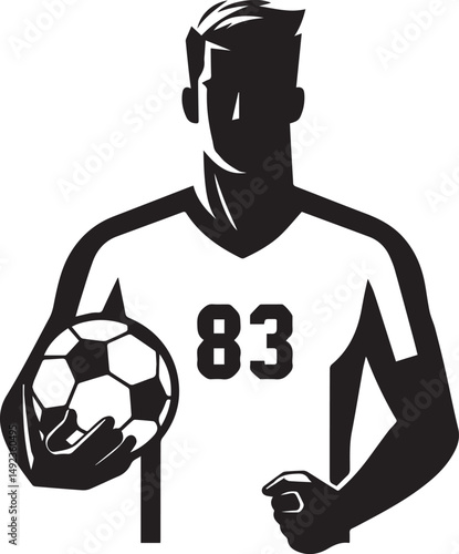 Dynamic Football Player Illustrations in Bold Graphic Style