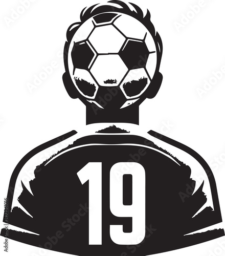 Dynamic Football Player Illustrations in Bold Graphic Style