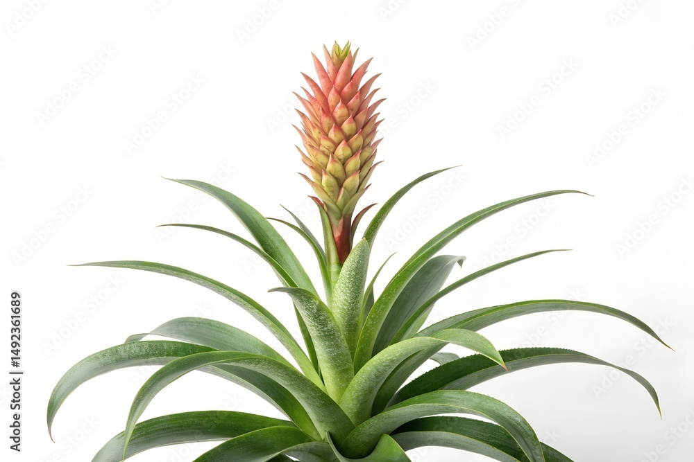 Fototapeta premium Isolated on white, a vibrant tropical flower showcases its exotic nature with delicate petals and fresh botanical beauty