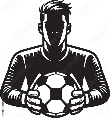 Dynamic Football Player Illustrations in Bold Graphic Style