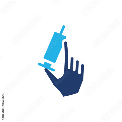 vaccination and hand colored icon vector design good for web or mobile app