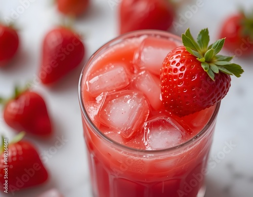 Wallpaper Mural Fresh strawberry juice smoothie with mint is a healthy fruit drink Torontodigital.ca