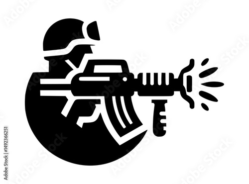 Rocket Launcher Weapon  toy Silhouette Vector Icon