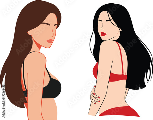 two girls in bikini