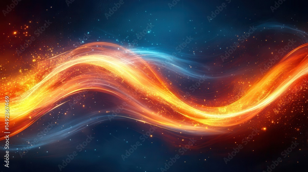 Obraz premium Abstract fiery, glowing waves (1)