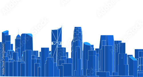 modern city panorama 3d illustration