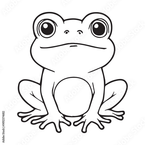  cute frog sketch vector illustration