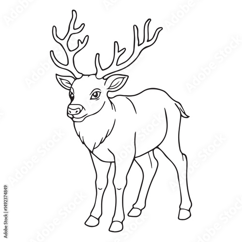 elk sketch vector illustration