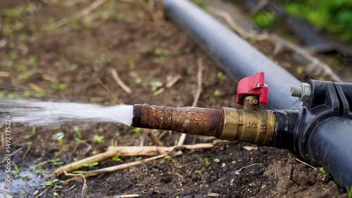 Wallpaper Mural water pipe with a hose slow-motion Torontodigital.ca