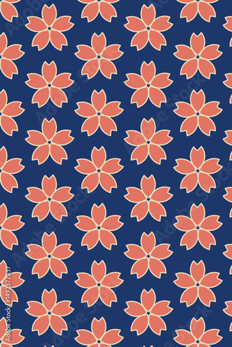 japanese seamless pattern with flowers