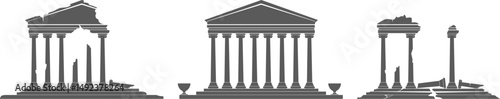 Ancient greek temple set