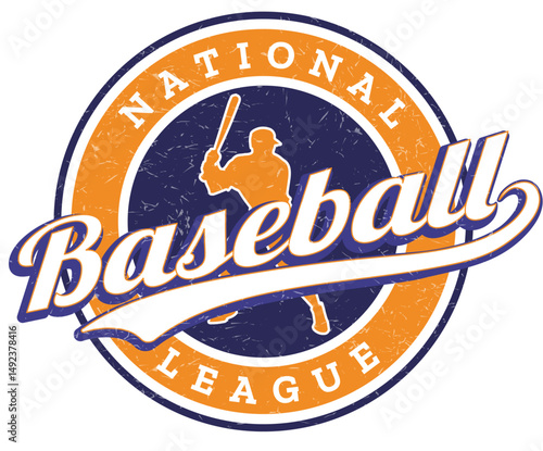Baseball national league vintage emblem