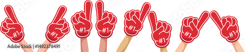 Fan foam hands number one set
