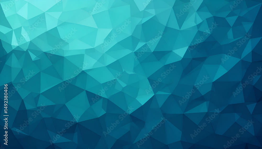 Obraz premium Abstract Teal and Blue Low Polygonal Background Texture