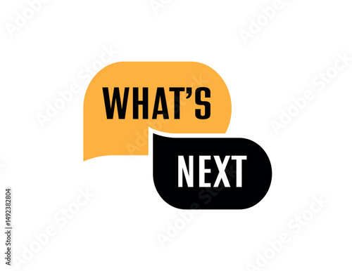 What's next sign on white background	