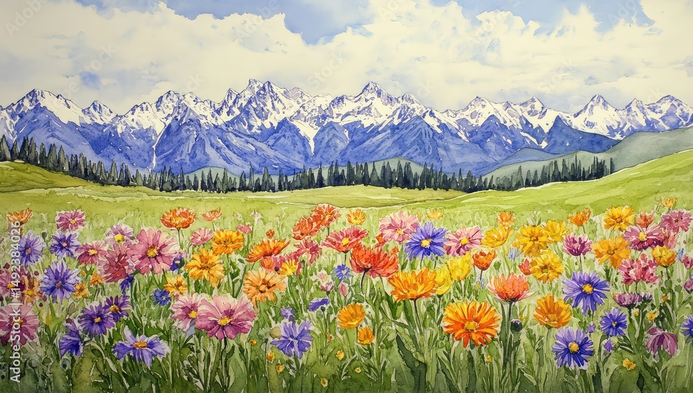 Obraz premium Mountain Meadow Bloom