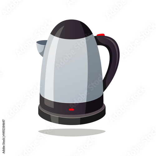 Simple electricity kettle vector isolated on white background.