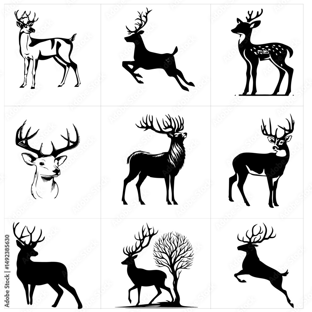 Obraz premium Black and white Vector set 10.ai