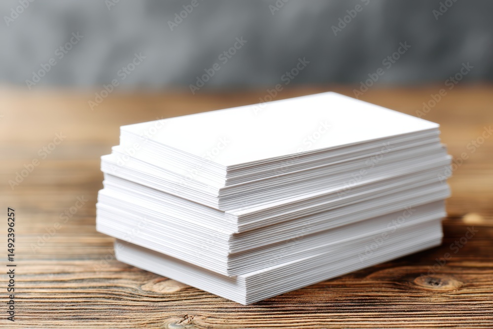 Stack of Blank Business Cards on Wood Stack of Blank Business Cards on Wood