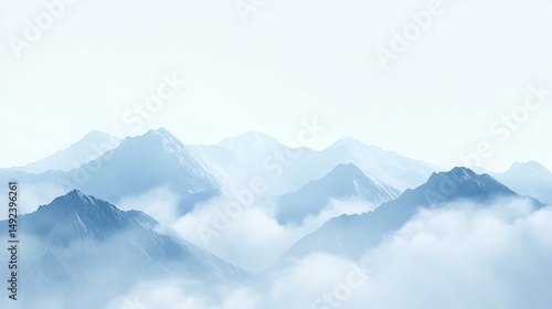 Wallpaper Mural Misty mountain range panorama Torontodigital.ca