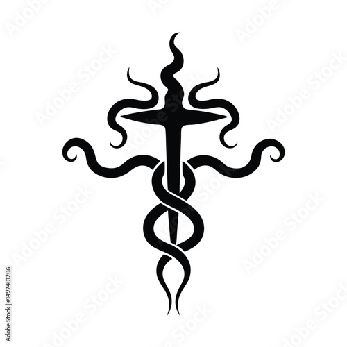 Leviathan Cross Surrounded by Smoke Tendrils,