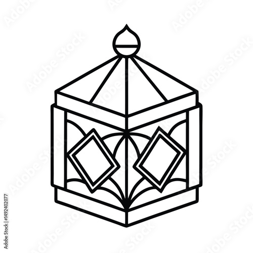 Moroccan Mint Tea Box with Islamic Geometric Pattern