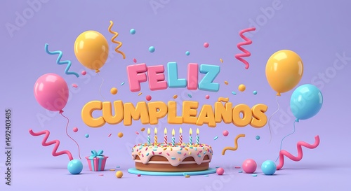Colorful Feliz Cumpleaños Birthday Celebration