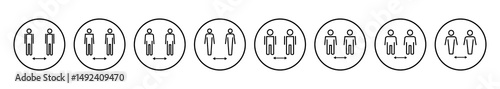 Social distance icon vector. social distancing icon. self quarantine sign
