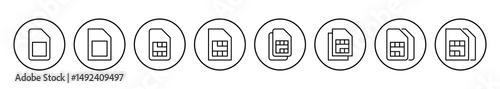 Sim card icon vector. dual sim card icon vector