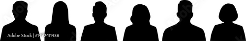 Set of icon avatar profile icon in silhouettes. Profile icon. Avatar icons set. Male and female head silhouettes.