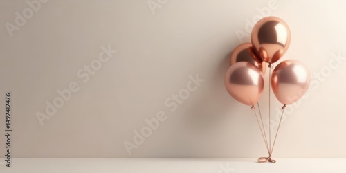 Wallpaper Mural Rose gold balloons against a neutral backdrop, perfect for celebrations and festive occasions. Torontodigital.ca