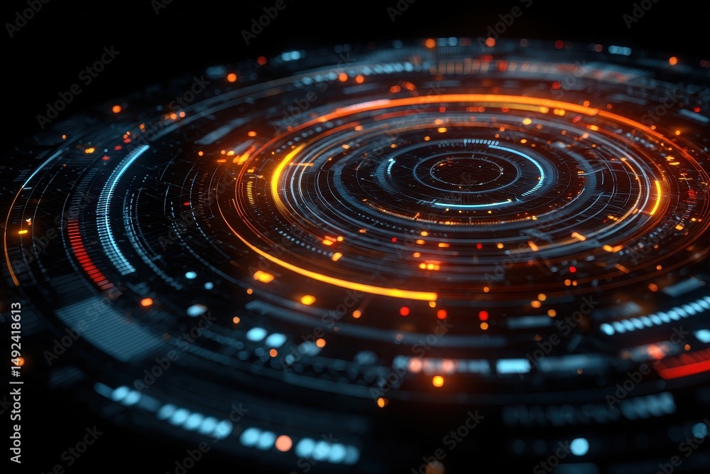 Futuristic Circular Tech Interface Futuristic Circular Tech Interface