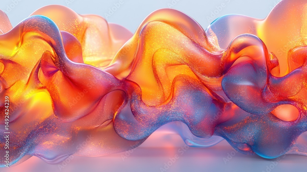 Obraz premium Abstract fluid forms in vibrant colors