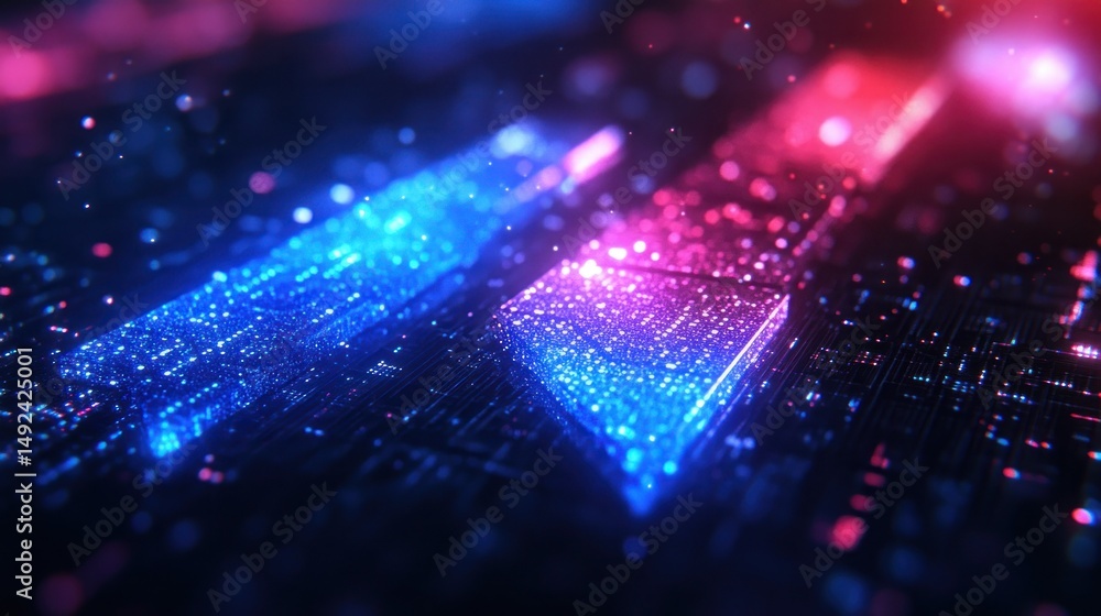 Abstract glowing digital triangles Abstract glowing digital triangles