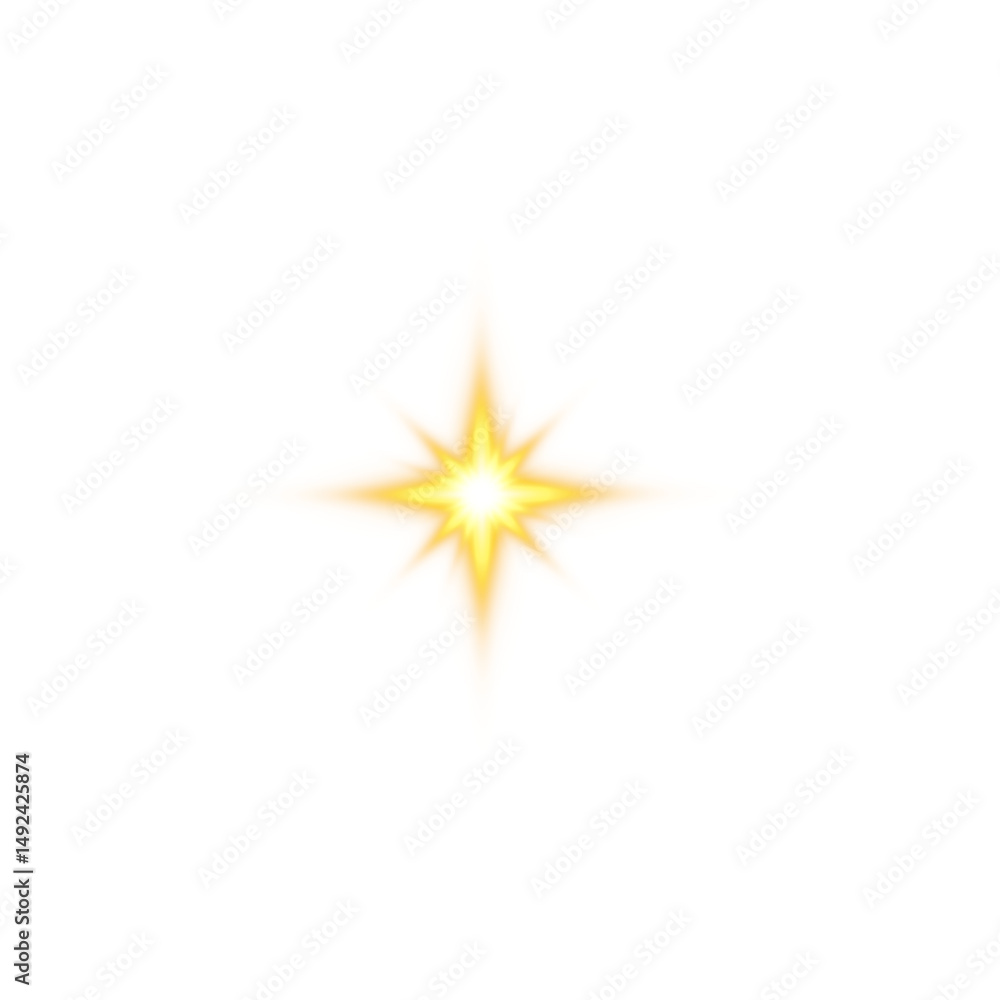 Obraz premium Sacred glowing starflare effect sunburst spiritual light PNG