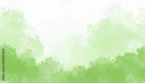 Serene green watercolor abstract landscape nature digital art tranquil environment aesthetic viewpoint artistic concept