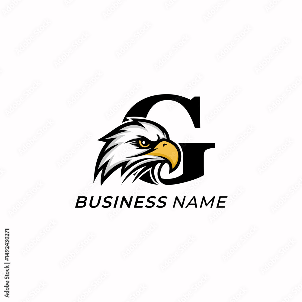 Fototapeta premium design logo creative letter G and eagle