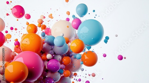 Abstract colorful sphere explosion