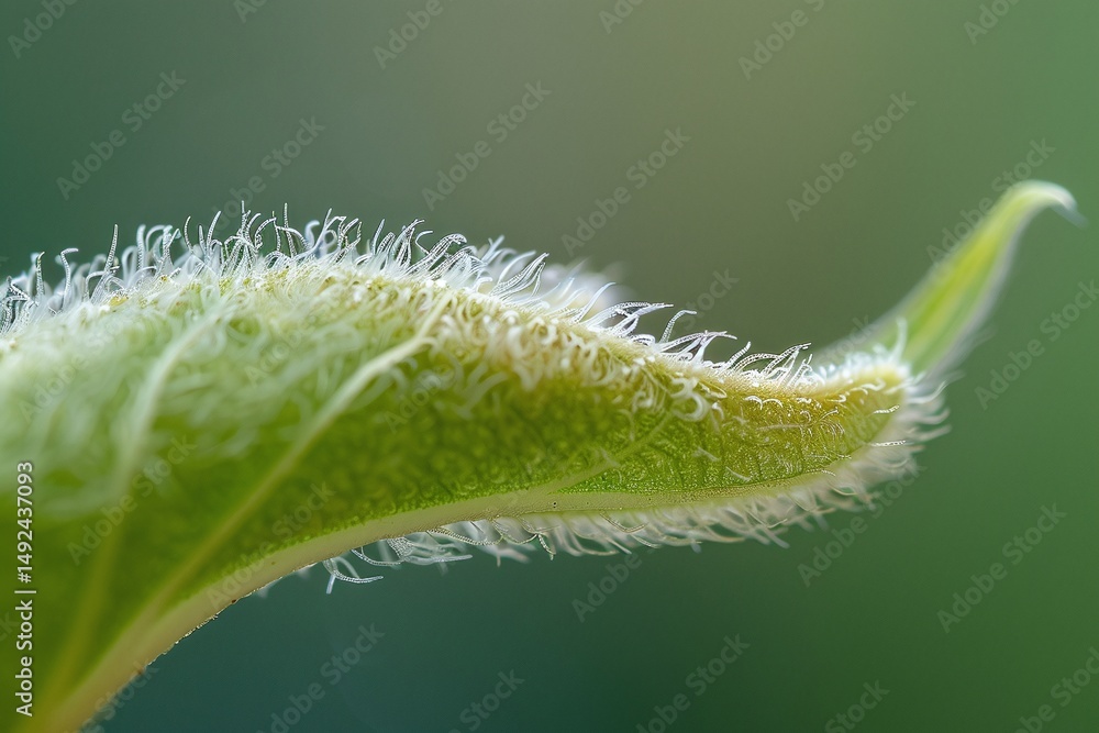 Fototapeta premium Macro Shot of a Delicate Fern Leaf Showcasing the Fine Details and Fresh Green Colors Varient 1