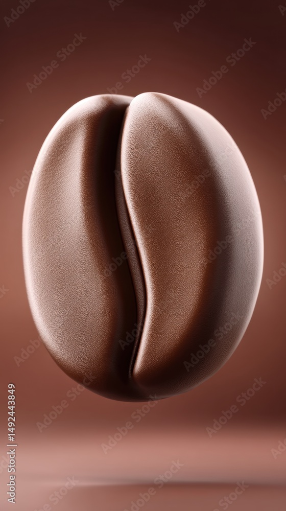 Fototapeta premium A 3d rendering of a single coffee bean positioned as a coffee dollar currency sign representing the business and economic aspects of coffee