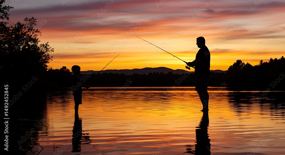 Fototapeta premium Golden Hour Anglers