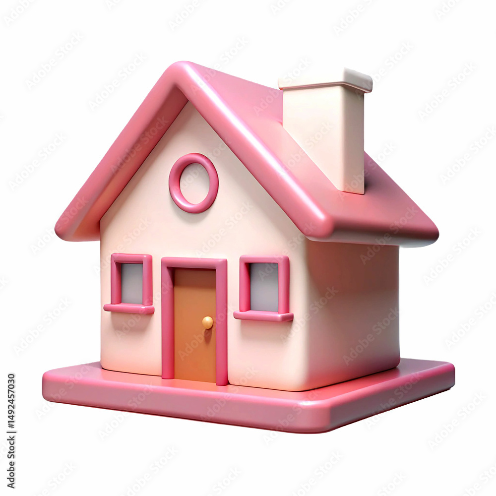 3d design icon toy house isolated on white background 3d design icon toy house isolated on white background
