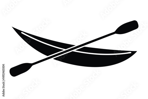 kayaking vector icon