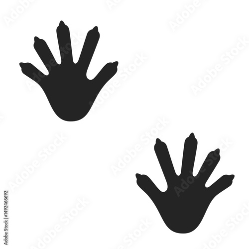 vector footprint of a raccoon
