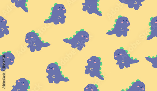 Cute dinosaurs pattern background vector design