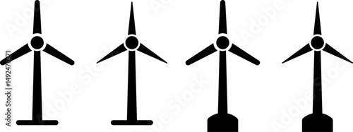  wind turbine icon set. environment button. Eolic energy sign. renewable and alternative energy symbols. Perfect for poster designing