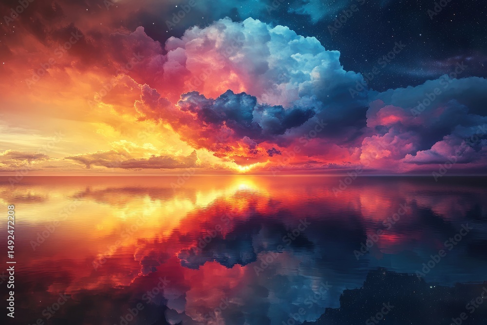 Fototapeta premium Celestial Sunset Reflection