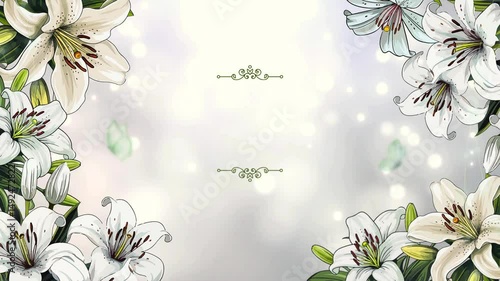 Wedding invitation template with Abstract floral background with flowers.