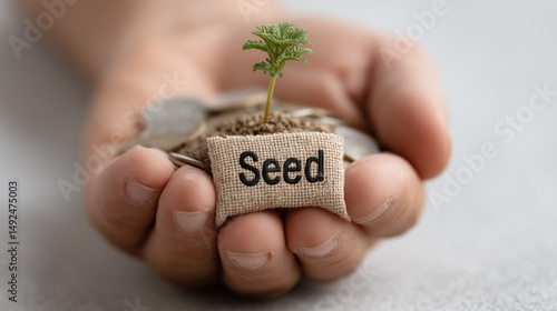 Hand Holding Seedling: A te...