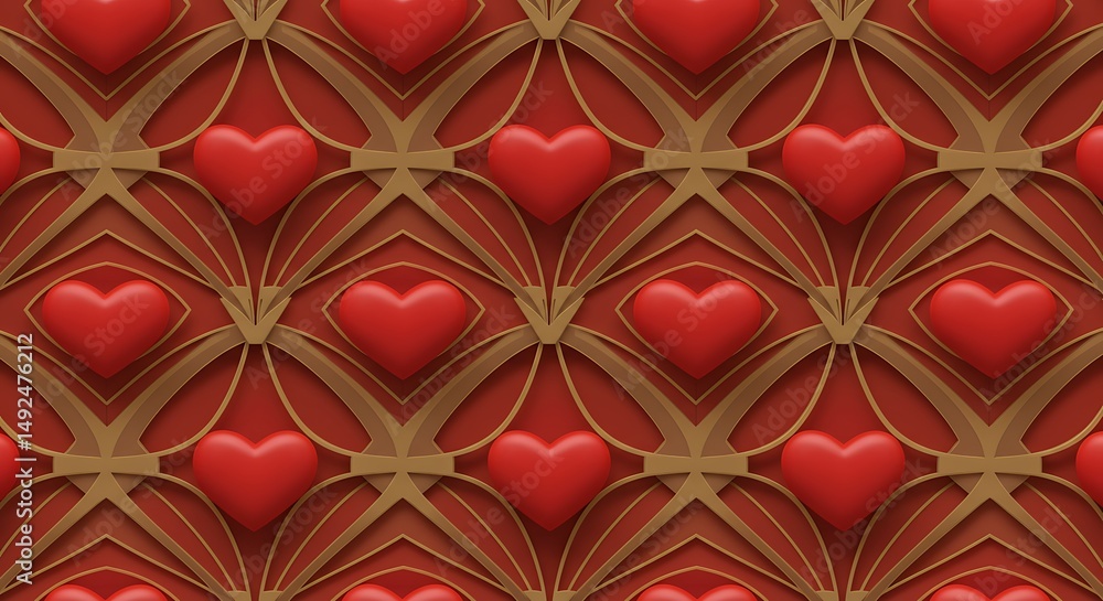 Fototapeta premium Crimson Lattice of Love